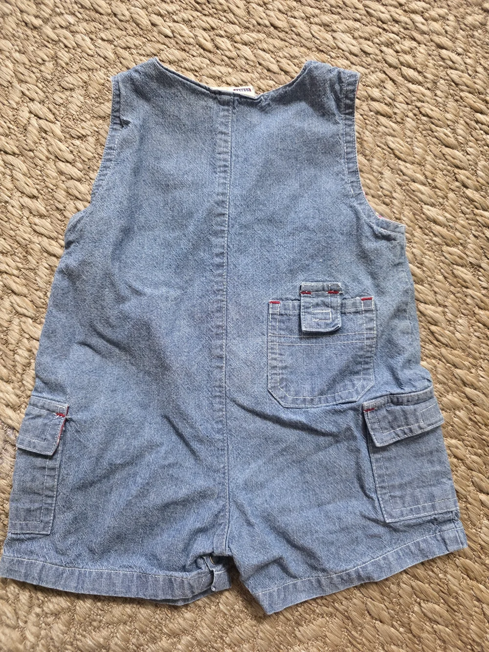 VINTAGE Y2K Faded Glory Light Blue Denim Kids Romper